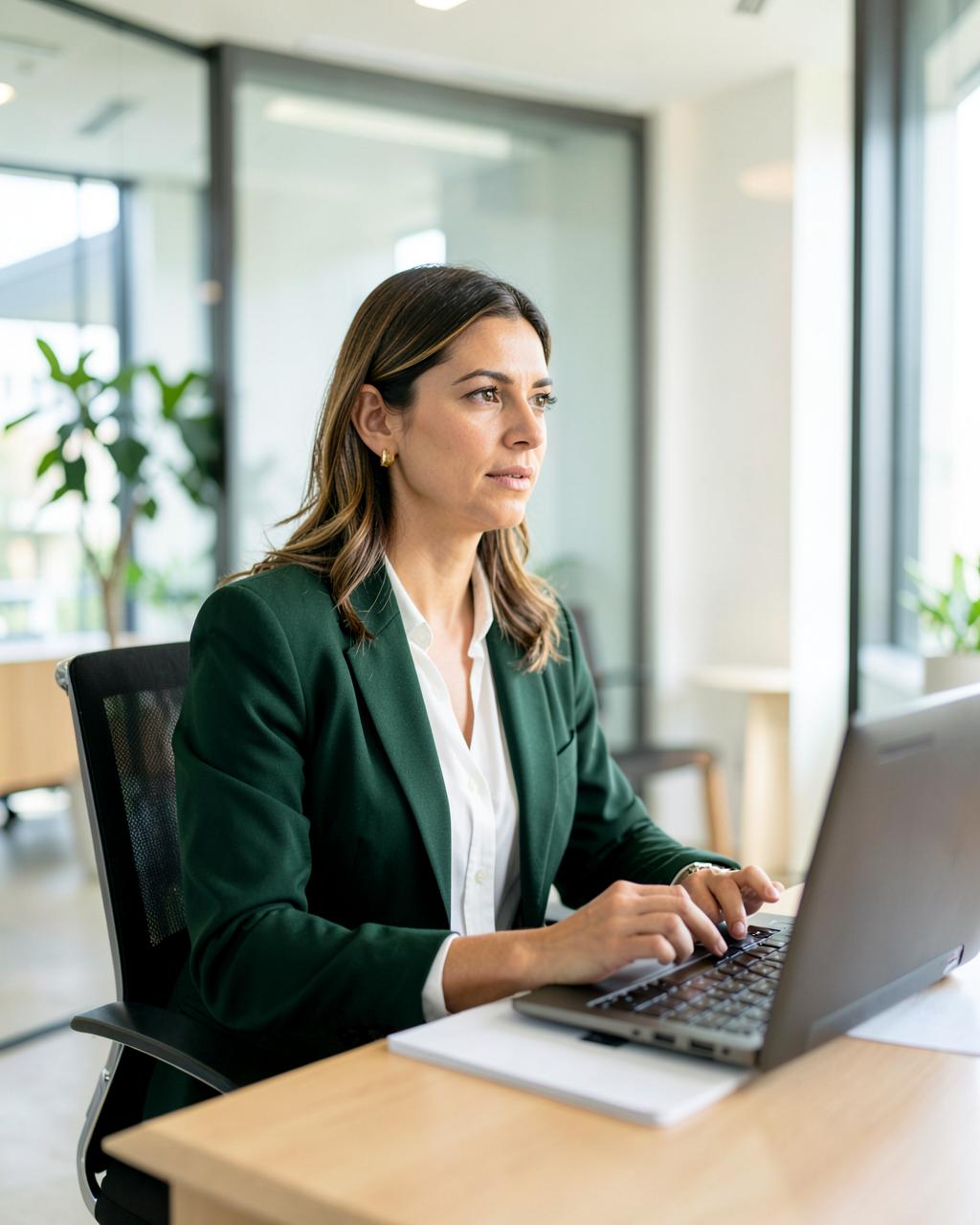 Advogada em atendimento profissional online